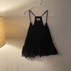 Black Racer Back Tank with details